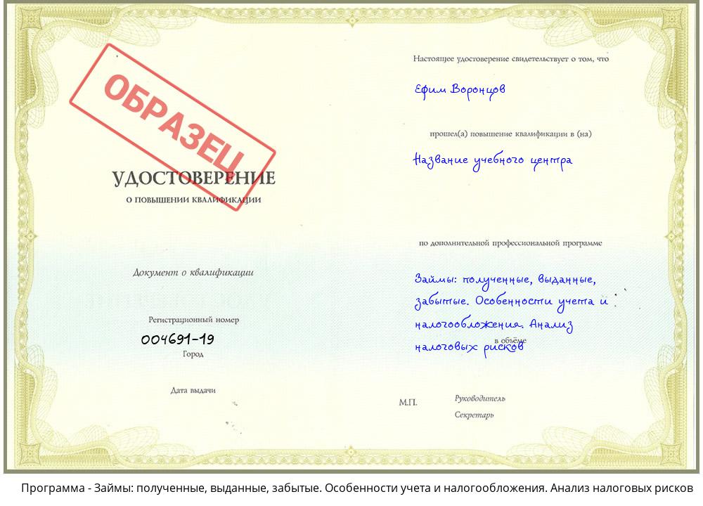 Займы: полученные, выданные, забытые. Особенности учета и налогообложения. Анализ налоговых рисков Щекино